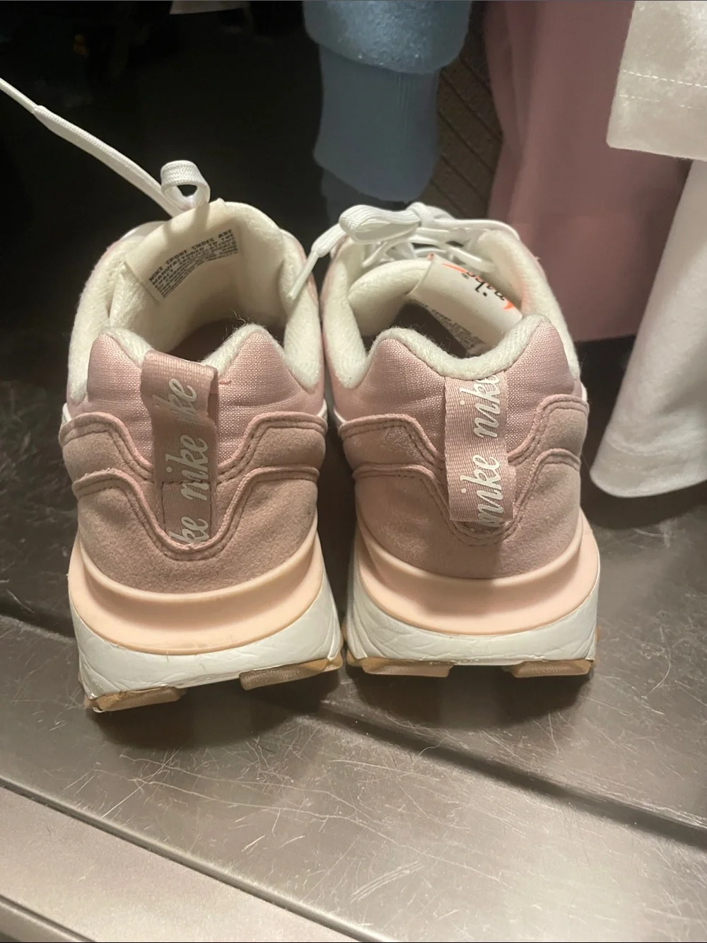 Nike Women's Pink and White Air Max Style Sneakers